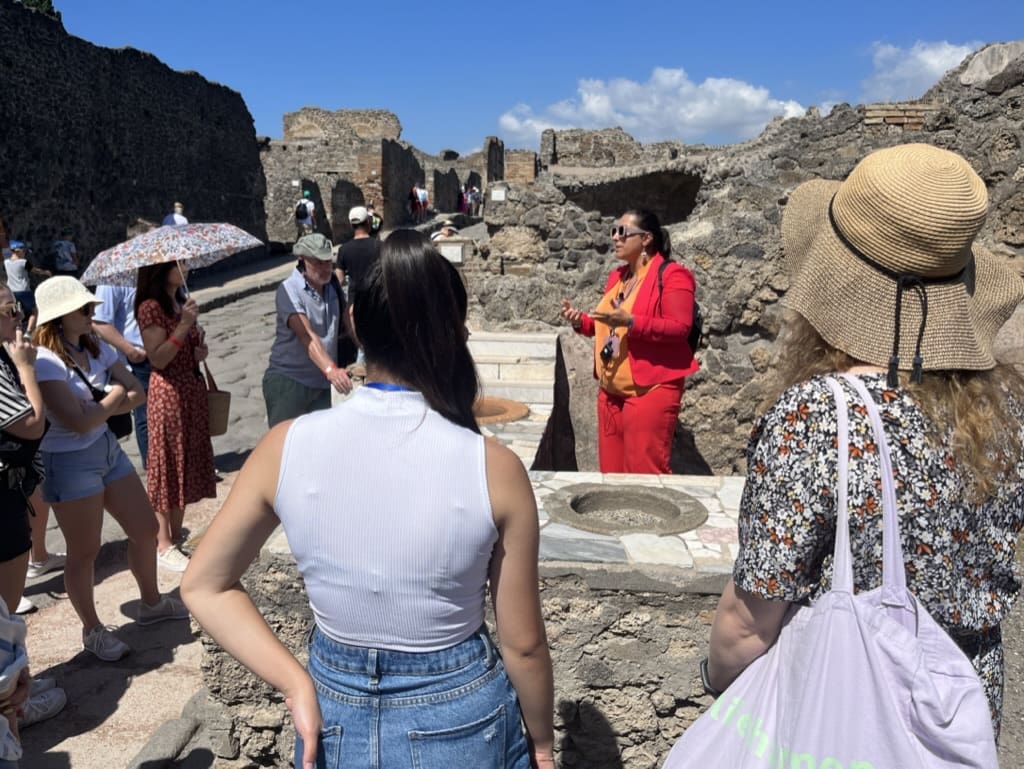 Our Tour Guide in Pompeii