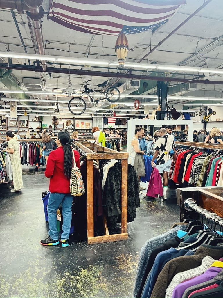 People shopping at L Train Vintage in Bushwick Brooklyn