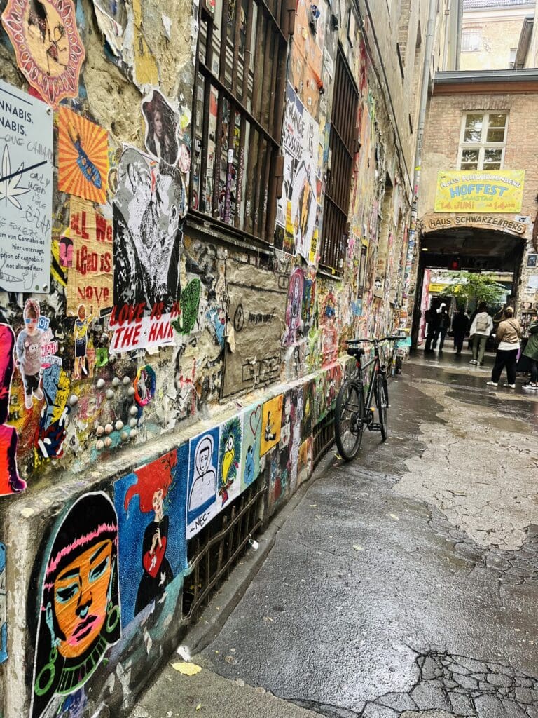 Graffiti in Hackesche Höfe courtyard in Mitte